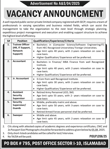 Public Sector Organization Islamabad Tender Notice-1